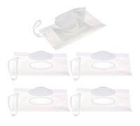 Sanfly Dispensador De Toallitas para Bebés 5pcs/Establecido Dispensador De Bolsas De Limpieza Húmeda Portátil Portátil Portador De Toallita para Bolsa De Pañales Casos De Dispensador