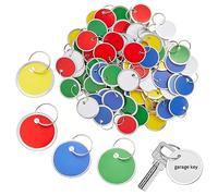 Sanfly Etiqueta De Llave De Llanta De Metal 50pcs/Establecer Etiquetas De Papel Redondas Etiquetas De Teclas Redondas En Identificadores De Teclas con Anillo para Llaves De Mochila para Equipaje