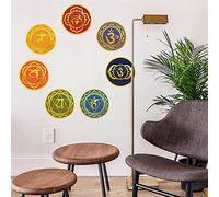 Sanfly Pegatinas De Pared De Siete Chakras, Centros De Energía Cósmica Budista, Calcomanías De Vinilo Redondas, Mural De Pared para Decoración Artística De Sala De Meditación Y Yoga