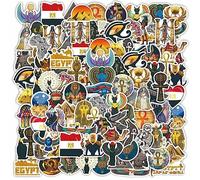 Sanfly Pegatinas del Antiguo Egipto, 50 Uds., Civilizaciones Perdidas, Pirámide, Esfinge, Faraón, Pegatinas De Vinilo Impermeables para Ordenador Portátil, Teléfono Y Guitarra