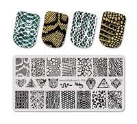 Sanfly Placa De Estampado De Uñas Fashion Art Nail Art Plantilla De Patrón De Leopardo DIY Manicura Manicura Establecimiento De Placas De Plantilla