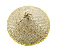 Sanfly Sombreros de Granjero de arroz, Sombrero de Mimbre de bambú para Adultos, Sombrero de Paja Tejido a Mano, Sombrero cónico de arroz asiático, Sombrero de sombrilla