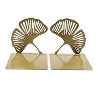 Sanfly Sujetalibros De Metal con Forma De Hoja De Ginkgo, Organizador De Escritorio con Extremo De Libro De Hierro Moderno Y Elegante, Antideslizantes para Hogar Y Oficina, 1 Par