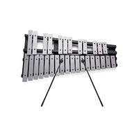 Sanfoelek - Marco de madera plegable de 30 notas Glockenspiel xilófono, barras de aluminio, instrumento musical educativo de percusión con bolsa de transporte