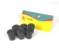 Sanfor | Contera de Goma | Protección Patas y Tubos de 20 mm | Bastones de Apoyo | Contera Cilíndrica | Antideslizante, Adherente | Color Negro | 6 Unidades