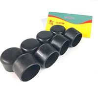 Sanfor | Contera de PVC | Protección Patas y Tubos de 28 mm | Bastones de Apoyo | Contera Cilíndrica | Antideslizante, Adherente | Color Negro | 8 Unidades