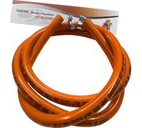 Sanfor Kit tubería Goma para Gas butano y propano, Homologada con 2 Abrazaderas con pestaña, Tubo Manguera Gas butano de 150 cm, Naranja