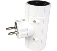 Sanfor - Ladron 2 enchufes | Base adaptador doble derivación lateral TT | Clavija doble | Toma múltiple para enchufe | color blanco | 16A 250V