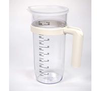 Sanfor - Vaso Medidor universal | 1 Litro | Vaso de repuesto con tapadera y asa extraible | para el hogar, Transparente