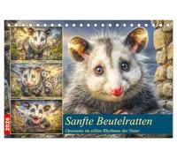Sanfte Beutelratten. Opossums im stillen Rhythmus der Natur (Tischkalender 2026 DIN A5 quer), CALVENDO Monatskalender: Moderne Illustrationen von Beuteltieren in ihrer natürlichen Umgebung