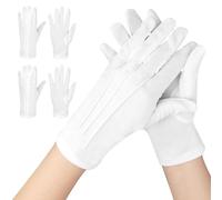 Sangcca Guantes Blancos, 2 Pares Guantes de Esmoquin para Formal Tuxedo de la Policía Guardia de Honor, Desfiles y Ocasiones Especiales, Mujer Hombre, Diseño de 3 Costuras