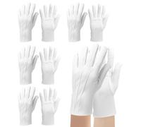 Sangcca Guantes Blancos, 4 Pares Guantes de Esmoquin para Formal Tuxedo de la Policía Guardia de Honor, Desfiles y Ocasiones Especiales, Mujer Hombre, Diseño de 3 Costuras