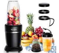 Sangcon - Licuadora de 1000 W para batidos, licuadoras para cocina con 3 tazas + 2 tapas de boquilla + 1 tapa de almacenamiento + 1 tapa para llevar, licuadora portátil para batidos y batidos