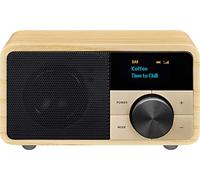 SANGEAN DDR-7 - Radio Dab Retro compacta con Altavoz Bluetooth, recepción FM, batería integrada, diseño portátil y Carcasa de Madera Natural, Color Madera Natural