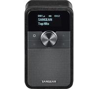SANGEAN DDR-8 Radio portátil DAB+ con Bluetooth 5.2, pantalla OLED giratoria, batería integrada, carcasa de chapa de madera auténtica en roble medianoche