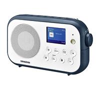 Sangean DPR-42BT Radio DAB + portátil portátil (sintonizador FM RDS, Bluetooth, altavoz incorporado, con batería), tinta azul blanca