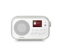 Sangean DPR-42BT Radio digital DAB + portátil (sintonizador de FM RDS, Bluetooth, altavoz incorporado, con batería), blanco-gris