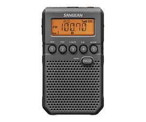 Sangean DT-800BK AM/FM/NOAA Radio de bolsillo recargable con alerta meteorológica (negro/gris)