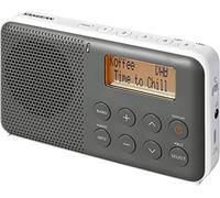 Sangean Pocket Receiver 640 DPR-64, Dab+/ FM, Alarma, Snooze, Pantalla LCD, Auriculares estéreo Conector, Integrado estéreo Amplificador Clase D de Gris, Blanco
