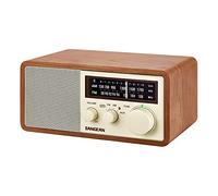 Sangean WR-16 AM/FM - Radio Bluetooth de madera para gabinete, color marrón