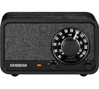 SANGEAN WR-8 - Radio portátil vintage con altavoz Bluetooth, recepción FM, batería integrada, carcasa de madera auténtica, roble medianoche
