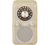 Sangean WR-9 - Radio FM Bluetooth portátil, diseño retro en caja de madera auténtica, para casa y de viaje, batería integrada para 54 horas de reproducción de música, color blanco ceniza