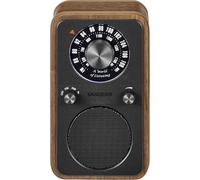 Sangean WR-9 Radio FM Bluetooth portátil, diseño retro en carcasa de madera auténtica, para casa y de viaje, batería integrada para 54 horas de reproducción de música, nogal vintage