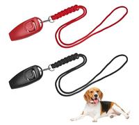 SANGFUN Silbato para Perros de 2 Piezas, Silbato para Perros de frecuencia Ajustable, clicker y Silbato para Perros 2 en 1, para Recordar y controlar los ladridos (Negro y Rojo)