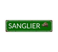 SANGLIER - Letrero de metal vintage con diseño de animales, letrero de calle, decoración del hogar, decoración de habitación, decoración de pared, decoración de baño, decoración de bar, decoración de