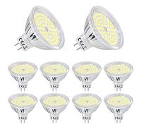 SanGlory SanGory Bombillas LED GU5.3, MR16 LED 12V 5W Equivalente a 50W Halógena, Blanca Fría 6000K, 380Lumens, AC/DC12V, 60 * 2835 SMD LED MR16 No Regulable, Pack de 10