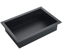 SANGOGO Plato de ducha empotrado de acero inoxidable 304 negro - 31,5 x 20 x 8 cm