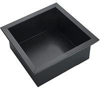 SANGOGO Plato de ducha empotrado de acero inoxidable 304 negro (35 x 35 x 12 cm)