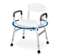 Sangohe Silla de Ducha para Ducha Interior, Silla de Ducha giratoria de 360⁰, Asiento de Ducha Resistente con Respaldo, Silla de Ducha para bañera con Brazos para discapacitados, Asientos de Ducha