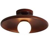 SANGPAO Decoración moderna del hogar Luz de techo de pasillo pequeño Registro de madera de nogal Lámpara de techo de montaje semiempotrado rústico Accesorio de iluminación de mediados de siglo para co