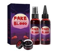 Sangre artificial 160 ml | Sangre falsa de sangre falsa para Halloween, maquillaje de Halloween, respetuoso con la piel y fácil de lavar, para disfraces, zombi, vampiro, escalofrío, fiesta, teatro