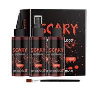 Sangre coagulada para maquillaje de Halloween, juego de 4 sangre falsa de Halloween, Accesorios de sangre de maquillaje aterrador, Maquillaje de sangre falsa lavable de Halloween para reunión de maqui