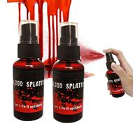 Sangre Falsa Halloween Lavable Sangre 50ML Spray de Sangre Falsa Sangre Liquida Sangre Fresca Artificial Para Efeitos Especiais, Maquilhagem Sfx Sangue Falso Para Halloween ou Festas de Disfarces, 2pc