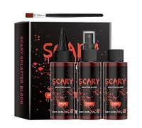 Sangre Falsa - Juego De 4 Sangre Falsa De Halloween | Accesorios De Maquillaje De Sangre Para Escenario Aterrador | Conjunto De Plasma Sanguíneo Realista | Ropa Disfraz Cosplay Set De Maquillaje Para