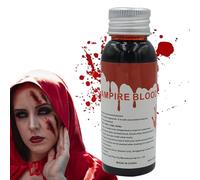 Sangre falsa, sangre de vampiro - Sangre líquida falsa realista de 100 ml | Maquillaje de sangre zombie, sangre artificial, pintura de sangre escénica, salpicadura de sangre falsa para maquillaje y di