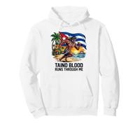 Sangre taína Corre a través de mí - Guerrero con Bandera Cubana Puesta de Sol Sudadera con Capucha