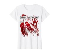 Sangrienta Camiseta Disfraz Halloween Horror Unidad Zombie Camiseta gráfica económica, Mujer, Blanco, L