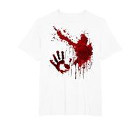Sangrienta Camiseta Salpicaduras De Sangre Huella Zombie Camiseta, Hombre Tallas Grandes, Blanco, 4X Alto