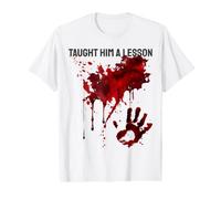 Sangrienta Camiseta Salpicaduras Sangre Huella Lección Camiseta gráfica económica