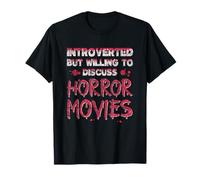 Sangriento fan del terror en la noche de cine para introvertidos fans del terror Camiseta
