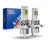 SANHE Bombillas LED H4 Luz Alta y Baja para Coche y Moto, 20000LM 600% Más Brillante 6500K Blanco H4/9003/HB2/H19 Reemplazo de Halógeno, 1:1 Tamaño, Plug and Play (Paquete de 2)