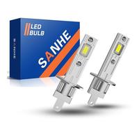 SANHE Lampadine LED H1 per Automobili Come Abbaglianti e Anabbaglianti, 20000LM 6500K Bianco Freddo Sostituzione Lampada Alogena, Non Richiede Adattatore, Plug and Play (2 pezzi)