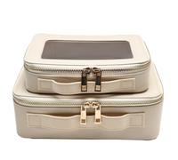 SANHECUN Estuche de cosméticos con cremallera, aprobado por la TSA, organizador de viaje, bolsa de aseo portátil, bolsa de maquillaje, Blanco, Carry on 9 inch, Bolsa de maquillaje portátil para