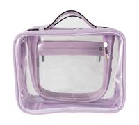 SANHECUN Neceser de viaje grande transparente para cosméticos, bolsa de maquillaje. Dimensiones: 25,4 x 11,4 x 17,8 cm (largo x ancho x alto). (morado, mediano)
