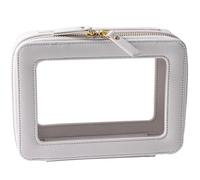 SANHECUN Neceser Organizador de cosméticos Impermeable con Gancho para Colgar para Viajar, White, Carry on 8 Inch, Bolsa de Lavado