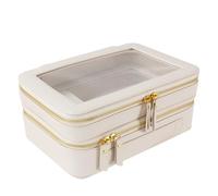 SANHECUN Neceser transparente de viaje, portacosméticos, Blanco, SHC-TL-2, Bolsa de cosméticos